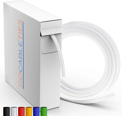 Gocableties - Hochwertige Schrumpfschlauch Transparent - 9,5 mm x 7 m - Schrumpfverhältnis 2:1 - wasserdichter schrumpfschläuche zur Kabelisolierung, Markierung, Kabelbündelung und für Reparaturen