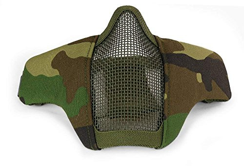 XUE Faltbare Airsoft Halbe Gesichtsschutz Maske Mesh Maske Camo für Softair Paintball CS Halloween (8 Farbe)