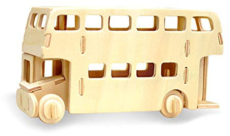 Georgie Porgy 3D Holzpuzzle Doppeldeckerbus Modell Holzhandwerk Baukasten Bausteine Für Kinder Pädagogisches Puzzle Routemaster Montage Spielzeug Geschenk (JP238 London Bus)