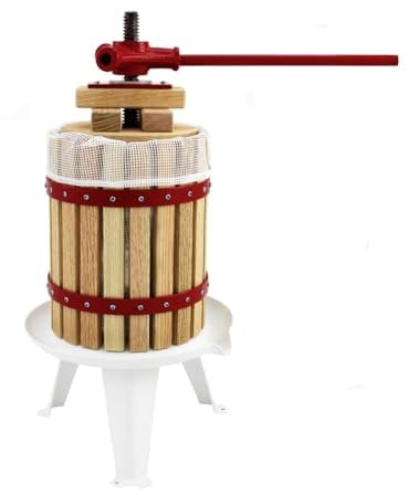 KUKOO 12 Liter - Obstpresse Beerenpresse Wein Obstmühle Obst pressen Muser Obstbau mit 3 x Presstücher