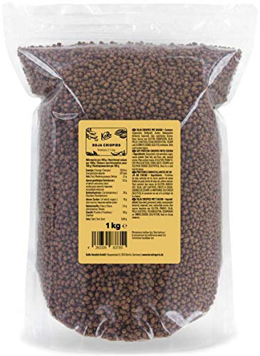 KoRo - Soja Crispies mit Kakao 1 kg - Protein Topping - Vegan - Ideal für Müsli oder Porridge