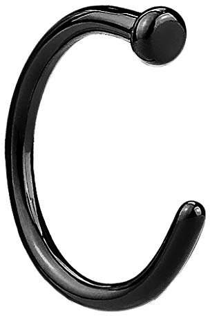 Piercingfaktor Fake Ring Piercing Nasenpiercing Nasenring Hoop Clip On Septum Tragus Helix Ohr Nase Lippe Intim Ohrpiercing Schwarz 1,0mm x 6mm