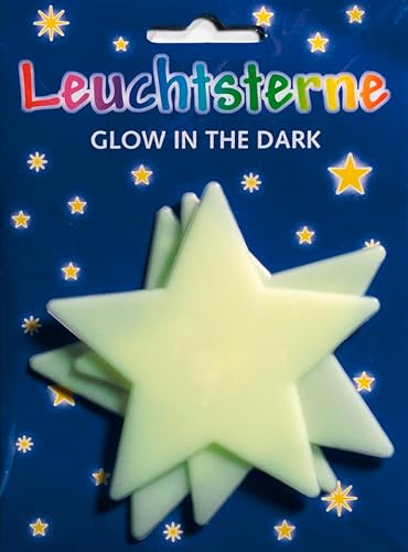 bsb Leuchtsticker - 3 Leuchtsterne aus Kunststoff - ca. 8 cm - Glow in the dark - zum Dekorieren und Verzieren