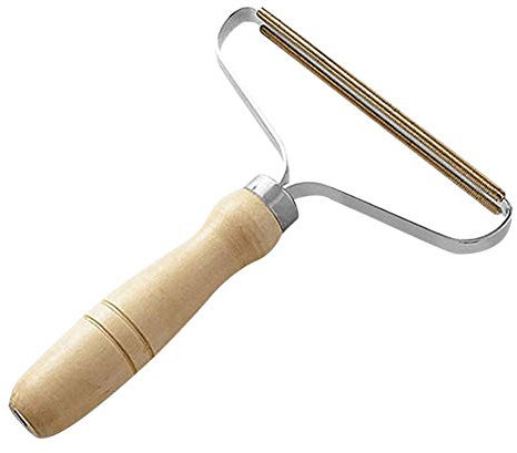 Kacoco Fusselrasierer Tragbarer Fusselentferner Portable Fuzz Shaver Lint Remover mit Holz Griff für Kleidung und Weitere Stoffe Hair Remove