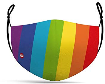 MW Maskworld Regenbogen für Kinder - Stoffmaske Alltagsmaske Gesichtsmaske mit bunt gestreiftem Aufdruck, 3-lagig, wiederverwendbar, waschbar bei 60 Grad