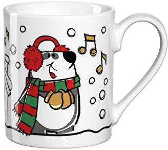 Leonardo Bambini Porzellan-Tasse Weihnachten 1 Stück, Kinder-Tasse mit Winter Panda-Motiv, spülmaschinengeeigneter Tee-Henkelbecher 215 ml 024962