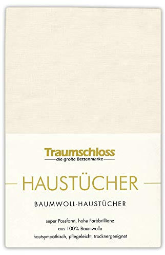 Traumschloss Betttuch »Haustuch« 100% Baumwolle | ohne Gummizug | Creme | 240x260cm