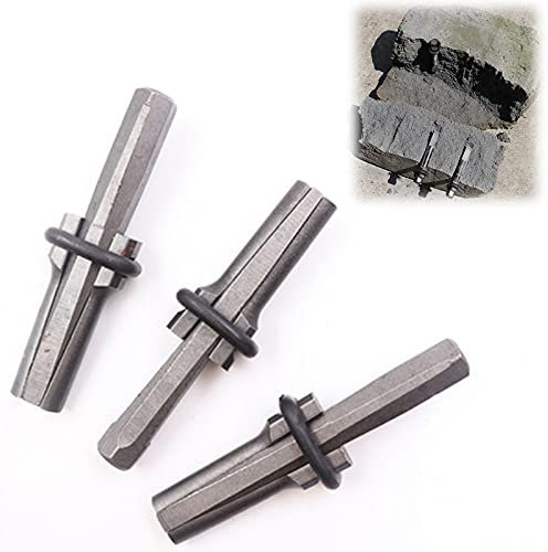 Steinkeil, 3Pcs Metall Stopfen Keile Werkzeug/Hand-Spalter Spaltkeil, Steinspalter Sprengkeile für Beton, Marmor, Granit, Fels, Stein Spalten Werkzeug(16/18/23MM)