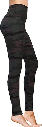 High Waist Womens Leggings - Active Workout Leggings - Tummy Control Soft Ankle Length Leggings for Women Black Camouflage