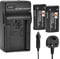 DSTE 2PCS CR-V3 (2100mAh/3.7V) Battery and Charger Kit Compatible with Olympus C-3000 C-3030 C-3030Z C-3040 C-4000 C-5050 C-5050Z C-700
