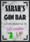 Gin Bar Personalised she shed garden bar pink gin tonic wall plaque metal sign (A4 (200x280mm) Approx)
