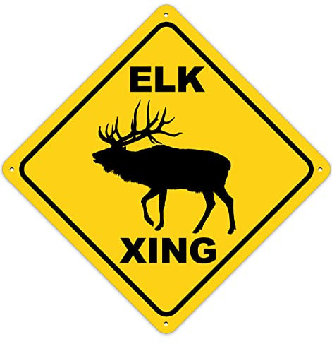 Elch Crossing Schild | Aluminiumschild für Innen- und Außenbereich