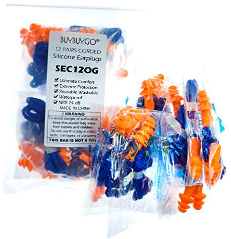 12 Paar Silikon-Ohrstöpsel mit Kabel, einzeln verpackt, wiederverwendbar, geräuschunterdrückend, Gehörschutz, Schießstand, Geräuschreduzierung, Bauarbeiten, Jagd, Gehörschutz