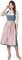 Stockerpoint Damen Madeline Midi Dirndl, Rauchblau, 40