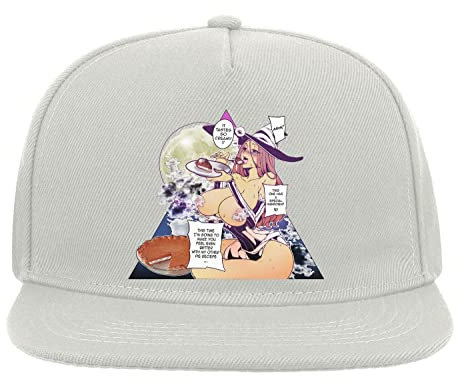 Kinky Hentai Girl Creamy Pie Funny Graphic 5 Panel Snapback Flat Visor Cap Hat White One Size, weiß, Einheitsgröße