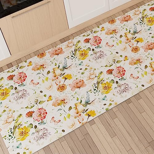 PETTI Artigiani Italiani - Tappeto Cucina Passatoia Cucina Antiscivolo e Lavabile 52x140 cm Disegno Floreale 06 100% Made in Italy