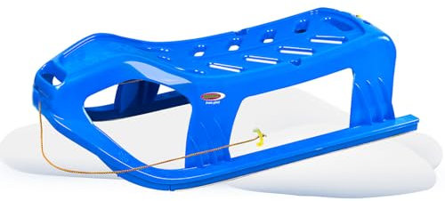 JAMARA 461121 Play Schlitten Snow-Star 90cm-Metallkufen, Seil mit Griff zum Ziehen, schlagzäher Kunststoff, Blau