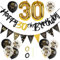 GoldRock 30. Geburtstag Deko Set für Männer und Frauen - Luftballons, Happy Birthday Girlande, Folienballon Zahl 30