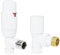 NRG Designer Radiator Valve Angled Thermostatic Valves White for Towel Rail Radiator