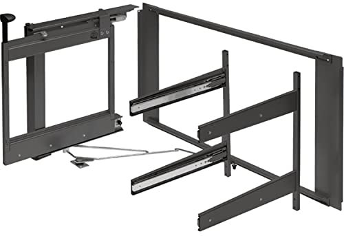 PEKA 300.0582.43 Eckschrank-Schwenkauszug Libell Magic Corner Comfort, Richtung rechts Soft-Stopp 1000mm Stahl anthrazit, Silber, KB 1000 mm