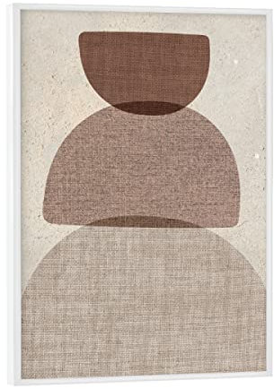 artboxONE Poster mit weißem Rahmen 18x13 cm Abstrakt Balance Linen Art Mao - Bild japandi Art Einrichtung