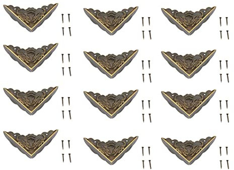 Bronze-Ecken-Dekorschutz, Bronze-Ecken-Dekorschutz, 12 Stück Antikmessing, Möbelecken-Sicherheitspuffer oder Möbelkanten-Sicherheitspuffer