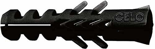 Celo Universaldübel F 6x30mm für allgemeine Befestigungen - Dübel mit 4-fach Spreizung, Nylon schwarz - 100 Stück