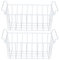 Wire Storage Freezer Baskets, Refrigerator Organizer Bins with Handles, Large Household Wire Storage Basket Bins Organizer for Kitchen, Pantry, Freezer, Cabinet, Closets (L 44.5cm X W 24.5cm X H 20cm)