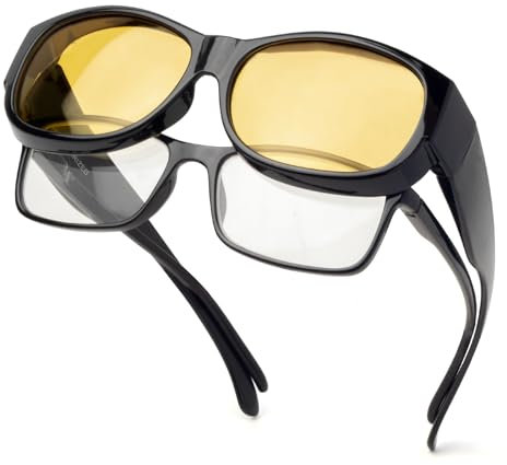 Face Shadow Night Driving Glasses Ultralight to Fit Over Glasses for Women Men, Anti Glare Polarized HD Night Vision