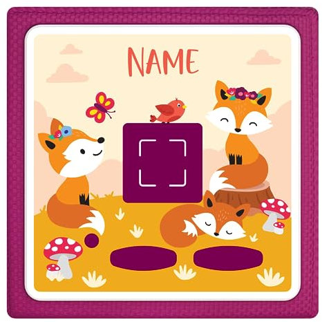 Gumpie® Tonie box selbstklebende Folie Fuchs Personalisierbar Made in Germany | Folie selbstklebend für Tonie box | Tonie Figur selbstklebende folie | Aufkleber Kinder | Tonie Kinderlieder