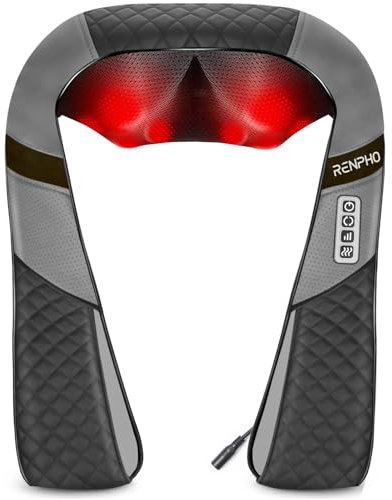 RENPHO Neck Massager, Massagers for Back and Neck, Back Massage with Heat, Should-Massager with Deep Tissue Kneading, Shiatsu Massagers for Leg, Feet, Gifts for Women