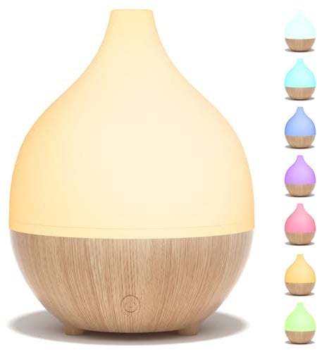 SALKING 100ml Difusor de Aceites Esenciales, Pequeño Difusor de Aromaterapia con 8 Colores, Humidificador con Luces Blancas Cálidas, Luz de noche para bebés, Difusor Ultrasonico para Casa