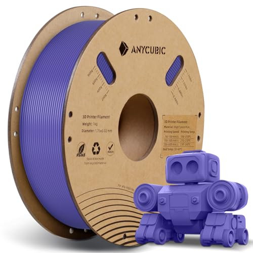 ANYCUBIC Hohe Geschwindigkeit PLA Filament 1.75mm, Bis zu 600 mm/s High Speed 3D Drucker Filament, Intelligente Identifikation, HS PLA Lila