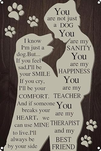 Geroclonup 20x30cm - Dog Wall Decor Vintage Metal Tin Sign Love Dog Wall Art Decor for Home,Living Room,Backyard,Pet Dog Lover