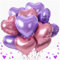 Herz Folienballon Rosa Lila,12 Stück 18 Zoll Herz Helium Luftballons,Herzballons,Herzluftballons Hochzeit,Herzform Folienluftballon,Dekoration Ballons,Dekoration für Romantische Atmosphäre