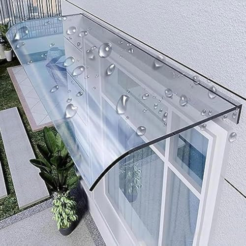Vordach für Haustür,vordach Haustür Glas, Polycarbonat- Überdachung Haustür,vordach Haustürdach Pultvordach Transparent 3,5mm Dick,für Draußen Haus Balkon Garage Fenster,40x40cm/15.75''x15.75''