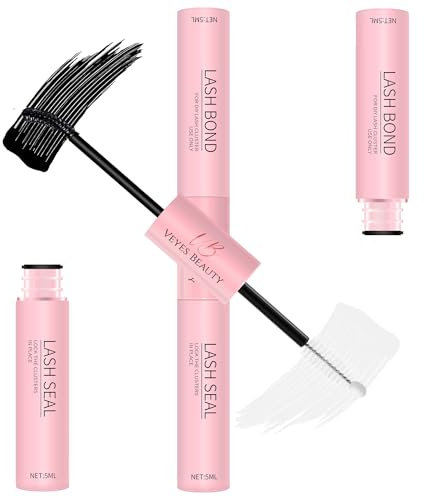 VEYESBEAUTY Lash Bond and Seal Waterproof 2 in 1 Cluster Lash Glue for Eyelash Extension Gluelash Glue Duo 5ml+5ml(Kunststofftube)