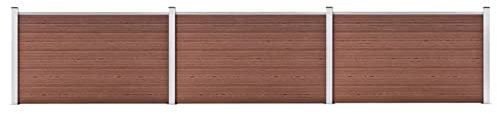 Homgoday Clôture WPC Bois Composite 19 Panneaux 526x106cm Marron