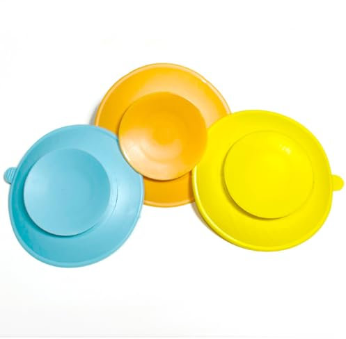 ZAAWUUT 3-Pack Silicone Suction Cups,Tableware Fixed Pad,Portable Bowl Suction Sticker,Double Sided Suction Cup Holder for Plate Bowl Dish
