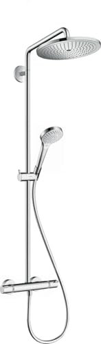 WEBO Euphoria Duschset - Regendusche aus gebürstetem Edelstahl, Thermostatarmatur