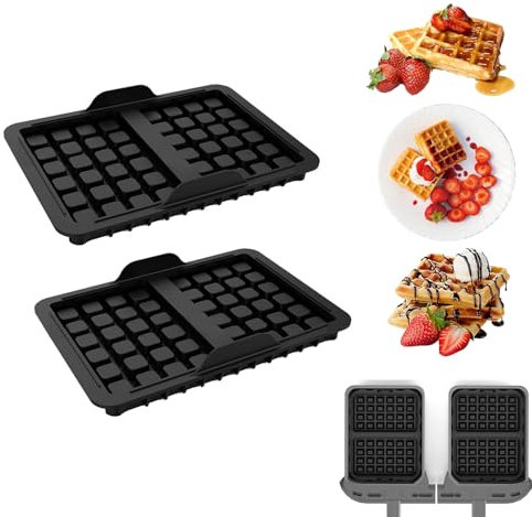 Mozzoom Pack of 2 Silicone Belgian Waffle Molds, Compatible with AF400EU, AF451EU, and SL400EU, Stackable Double Silicone Baking Tray Insert, Waffle Maker Accessories