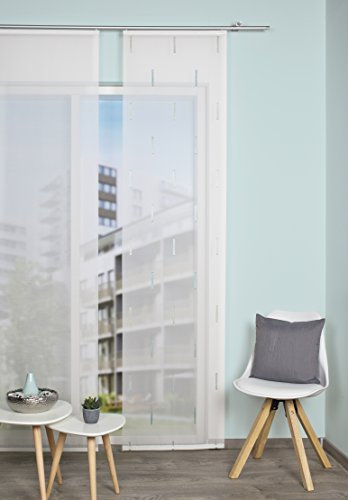 BB-Toy-Trades Schiebevorhang Vorhang Gardine Fensterschal Flächenvorhang Schiebegardine mit Paneelwagen, aus Voile mit Streifen in Mint 60 x 245 cm