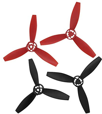 HUVNEXA 4 Stück schwarz/roter Kunststoff CW/CCW RC Drohnenteile Klingen Propeller, for Parrot Bebop 2 Drohnenflugzeuge Drohnenpropeller(Red)