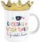 H:) PPY life Tasse Krone mit Motiv Funkeln | Kaffeetasse, Porzellan, 35 cl, Deckel in Kronenform, Geschenkbox | Geschenk für Sie, Freundin, Schwester, Kollegin | 74440