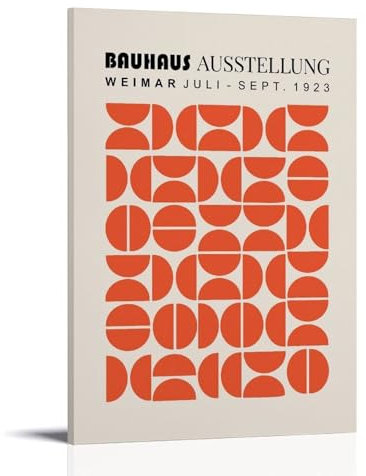 PANTTING Vintage Bauhaus-Poster, Orange / Beige, 1923, ästhetischer Leinwand-Kunstdruck, Heimdekoration für Schlafzimmer, Wohnzimmer, 20 x 30 cm, Rahmenstil