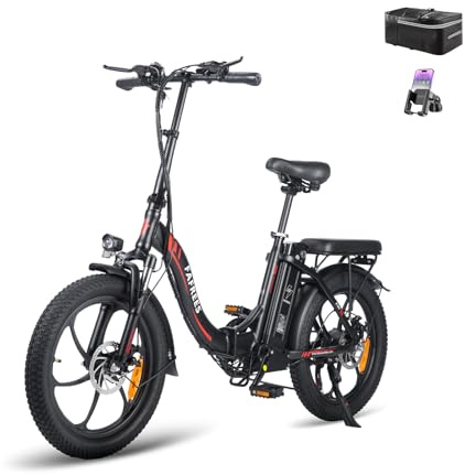 Fafrees F20 E-Bike Klapprad Elektrofahrrad 250W 36V 16AH Akku mit Superkapazität 20 Zoll Faltbares City Bike E-Mountainbike 20*3.0 Fat Tire Tragfähigkeit 130kg (Schwarz Stil 3)