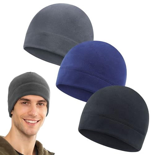 letcdfer 3Stk Fahrradmütze Unter Helm Warme Dünne Mütze Baumwolle Laufmütze | Winddichte Fahrradmütze Multifunktionale Wintermütze Leichte Running Beanie Schlafmütze Skull Cap Helmfutter für Herren Damen