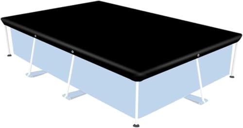 Zhanhai 210D Oxford Fabric Rectangular Swimming Pool Cover,Waterproof Dustproof Cover for Above Ground Pools,Garden Pool Protection Black (400x211cm)