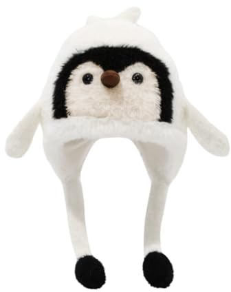 Rayson Baby Kinder Wintermütze mit Ohren Niedlich Pinguin Mütze Weiche Strickmütze Warme Kuschelige mit Fleece Futter für 1-6 Jahre