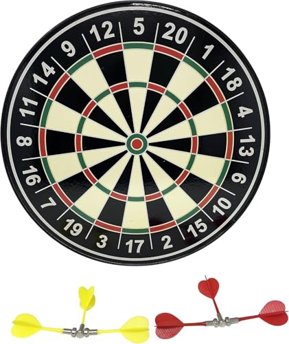 Magnetisches Dartscheiben-Set - Sicheres Dartspiel für Kinder & Erwachsene, Familienspiel für drinnen und draußen, mit 6 magnetischen Dartpfeilen, 41 cm große Dartscheibe HTUK